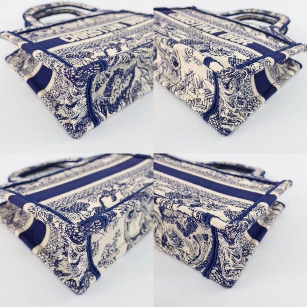 Dior Book Tote Mini Toile de Jouy Navy White Canvas Handbag - Picture 5 of 10